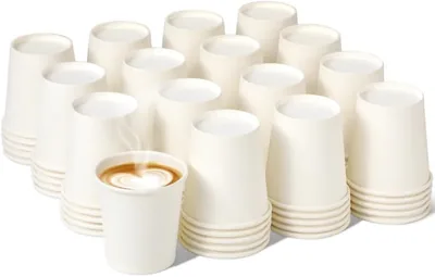 50 Pack 4oz Disposable White Paper Cups - Best Deal
