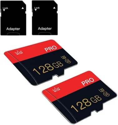 128GB Micro SD Karte Class 10 mit Adapter Pack (2) | Hochgeschwindigkeit, für Smartphone/Kamera/Tablet - 18% Rabatt