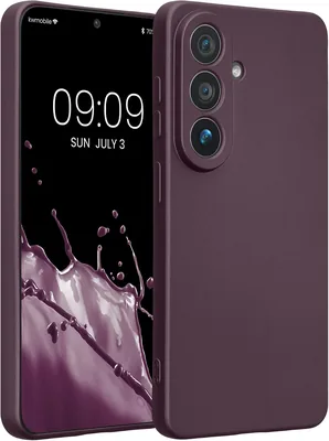 kwmobile Telefonhulla för Samsung Galaxy S26 - Mjuk Silikonhulla med Metallisk Glans - Skyddshulla - Metallic Blackberry