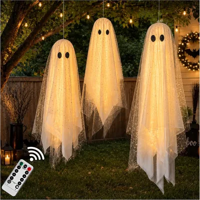 3pcs Hanging Ghost Decor - Halloween Decorations for Tree, Yard & Window Best Deal