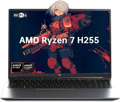 KAIGERR 16' Portátil para Jugadores RX16, Ryzen 7 H255 (Zen 4) hasta 4.9GHz, Gráficos Radeon 780M, 24GB DDR5 RAM 512GB SSD, WiFi 6, USB-