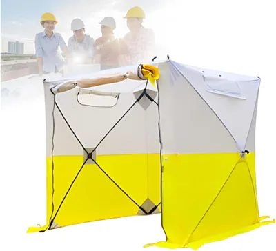 Worksite Shelter Pop Up 6x6 Ft Yellow White Instant Tent Best Deal