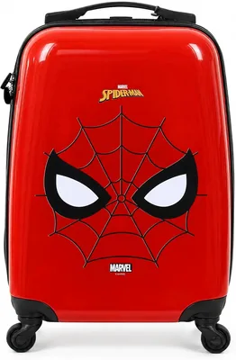 Marvel Spider-Man 16" Kids Hard Shell Trolley Luggage - Red | ABS + PC UV Print Suitcase with 360° Spinner Wheels Best Deal