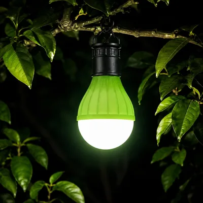 Linterna LED portátil de camping con gancho para colgar, sin pilas incluidas