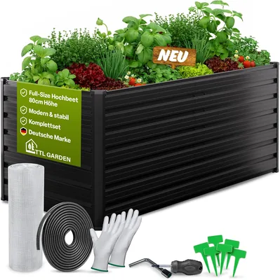 TTL GARDEN Hochbeet Meadow L HIGH, 180x80x80 cm, Anthrazit