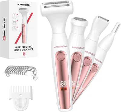 Women's Bikini Trimmer - Quiet Electric Shaver with LED Light