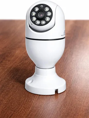 WiFi Panorama Bulb Camera 360° 5MP Night Vision IP66 | PIR Motion Detection, Two-Way Audio, 128GB SD Support, Solar Powered