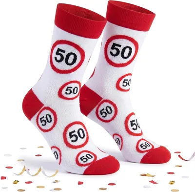 Tiwoca Socken Rot/Weiß | Gr. 38-42 / 42-46, Ideal für Geburtstage, Unisex, Dehnbarer Bund, 70% Baumwolle, 25% Polyester Best Deal