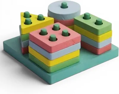 Wooden Shape Sorter Toy - Educational Geometric Puzzle