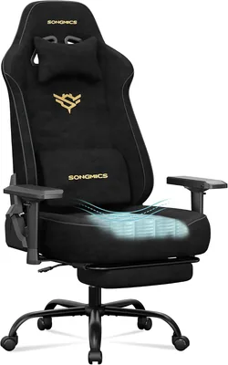 Chaise de joueur SONGMICS, fauteuil ergonomique, capacité 200 kg OBG095BH01 | CATHY en suède, repose-bras 4D, repose-pieds, sac