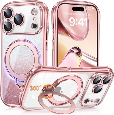 iPhone 18 Pro/17 Pro用 マグネティック充電対応 360度回転スタンドケース | Electro