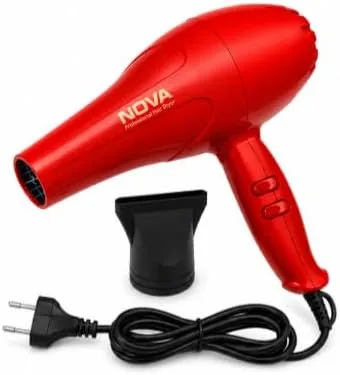 Professional 2800W Ionic Hair Dryer - Red | 2 Speeds, 2 Heat Settings, Concentrator, Best Deal
