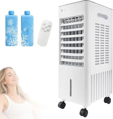 4-in-1 Mobilklimaanlage ohne Auslassschlauch, 12 L Luftkühler, Verdampferkühlgerät, leiser Klimaanlage mit 2 Eisbeuteln - Best Deal