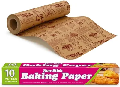 ورق بارش للخبز والطهي - رول بطول 10 متر وعرض 30 سم - سطح غير لاصق - مقاوم للحرارة حتى 230°C - مناسب لـ