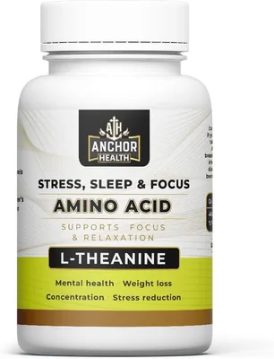 Anchor Health L-Theanine 150mg Gelatine Capsules - Calm Focus & Relaxation Support, 60 Caps