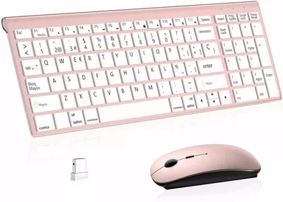 Teclado y Mouse Inalámbrico con Ñ, DPI Ajustable, Teclado Mecánico 2.4G | Silencioso y Ergonómico