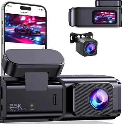 2.5K+1080P Dual Car Dash Cam - Ultra HD WiFi