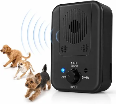 Dispositivo Antiladridos Ultrasónico 2 en 1 para Perros, 4 Niveles Ajustables, Alcance de 50 pies
