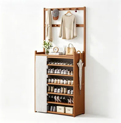 6-Tier Bamboo Shoe Rack with Cover - Save 33%