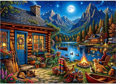 Mountain Lake Evening Puzzle - 1000 Pieces