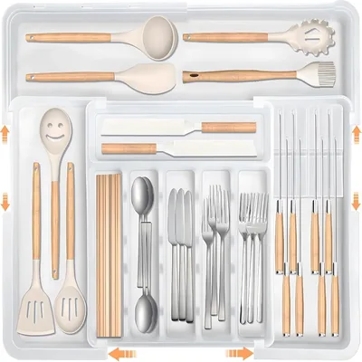 Larger Cutlery Drawer Organiser - 9 Compartments Best Deal