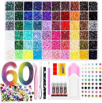 Woeaozy 60 Colors Bedazzling Kit with Glue & Tools - Best Deal