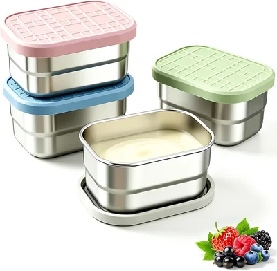 4 Pack Stainless Steel Snack Containers - Best Deal