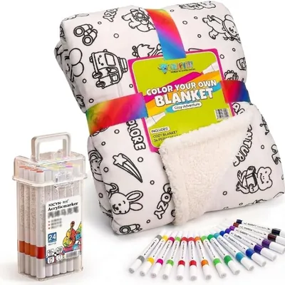 DIY Coloring Blanket Kit for Adults