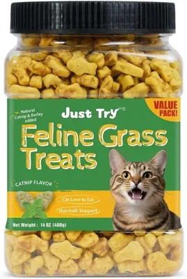 Just Try Cat Grass Treats - Hairball Control 14 OZ Best Deal