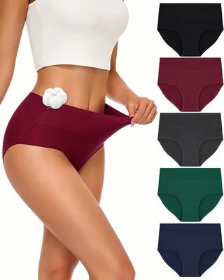 SIMIYA Cotton High Waisted Briefs 5 Pack Best Deal