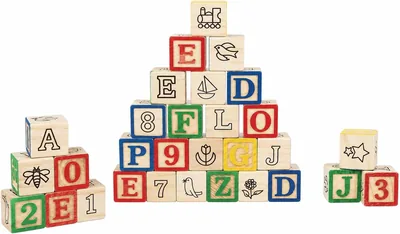 Wooden ABC Building Blocks Set 27 Pieces with Storage Box - Best Deal