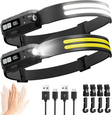 Sogdeco Head Torch 2-Pack 2000 Lumen Rechargeable