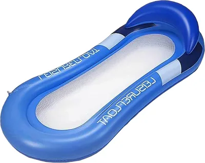 Wasserhammock 160 x 84 cm - Aufblasbares Luftbett Pool-Liegestuhl mit Netzeinlage | Schwimmendes Beistellbett mit Meshsitz