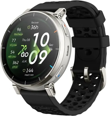 Amazfit Active 3 Premium Smart Watch 1.32" AMOLED Sapphire Display, 12-Day Battery, 4GB 5 ATM Black