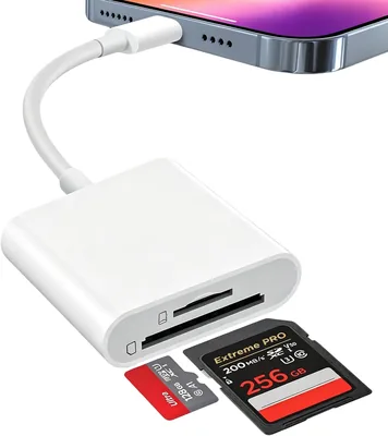 iPhone/iPad SD Card Reader - Lightning to MicroSD Adapter