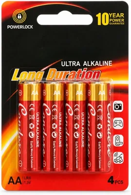 Condere Ultra Alkaline AA LR6 1.5V Batteries - 4 Pack | 10yr Guarantee, 0% Mercury