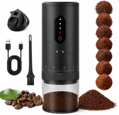 Portable Electric Burr Coffee Grinder - 38 Settings USB Charging Best Deal