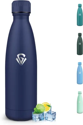 Botella de agua de acero inoxidable sin BPA de 500 ml para niños, botella térmica reutilizable