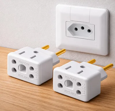 Adaptador de Tomada Universal Bob Esponja 10A/20A Bivolt 250V - Compatível com 2 e 3 Pinos - Plug T Benjamin