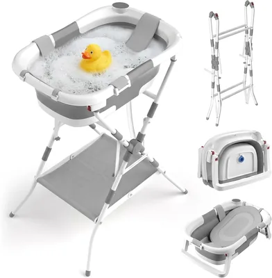 Relaxdays Foldable Baby Bath Stand Cushion Best Deal