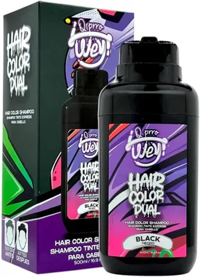 Q Prro Wey Shampoo Cubre Canas Tinte Express Color Negro 500ml