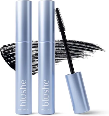 Blushe Korean Growth Serum Mascara | Strengthen, Lengthen, Style & Grow 2pk | Two-pack black mascara