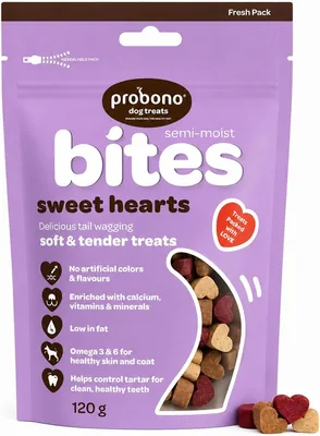 Probono Bites Semi Moist Dog Treats 120g