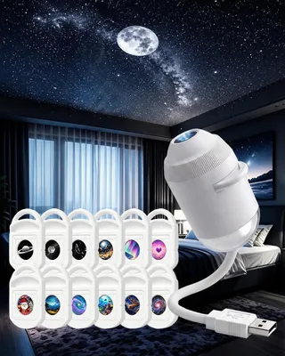 HD Star Projector Night Light for Kids, USB Galaxy Ceiling Projector