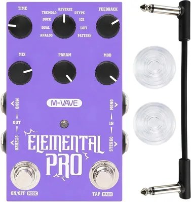 M-VAVE Elemental Pro - Pedal de Retardo Digital Compacto