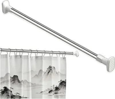 Barra Ajustable de Cortina de Ducha, Plata, 110-220cm