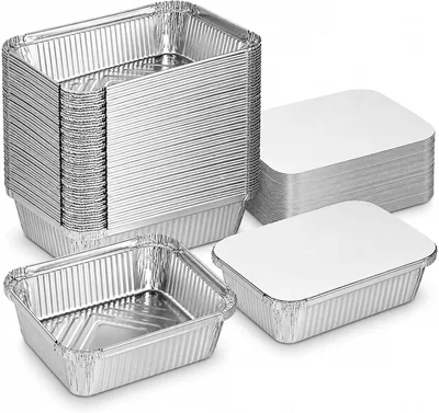 80 Foil Trays with Lids - Leak-Proof Food Containers