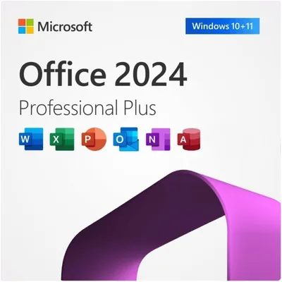Microsoft Office 2024 Professionnel Plus | Licence à vie / SANS ABONNEMENT | 1 PC | Activation en ligne | Envoi par email