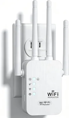 Répéteur WiFi 1200Mbps, Amplificateur puissant Dual Band 5GHz & 2.4GHz avec port Ethernet Gigabit, 4 antennes