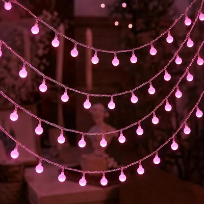 ZingBox LED Lichterkette Kugeln, 6M 40 LED Rosa